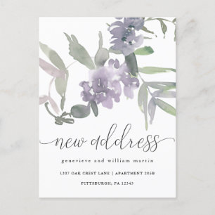 Neue Adresse Delicate Floral Änderung der Adresse Ankündigungspostkarte