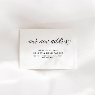 Neue Adresse einfügen   Moderne elegante Typografi Begleitkarte