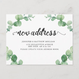Neue Adresse Eukalyptus Leaf Botanische Kalligrafi Postkarte