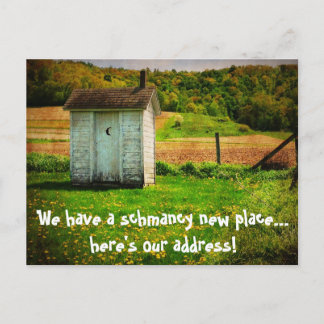 Neue Adresse Funny wir bewegt Ankündigungspostkarte