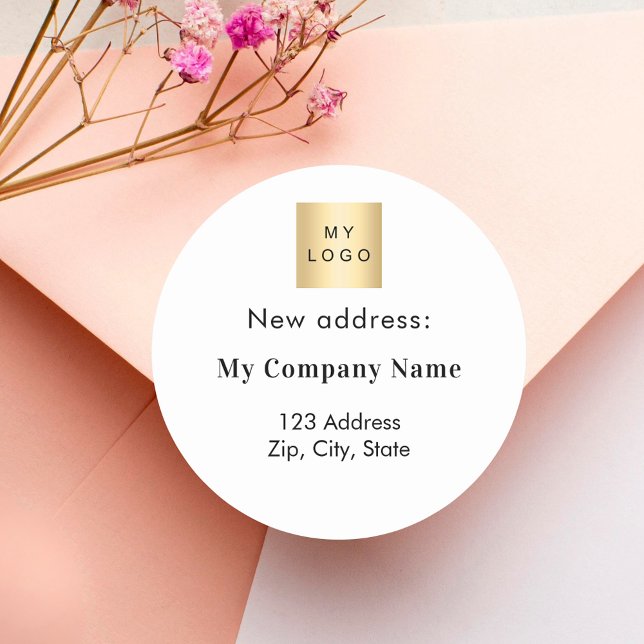 Neue Adresse für das Firmenlogo Runder Aufkleber (Von Creator hochgeladen)