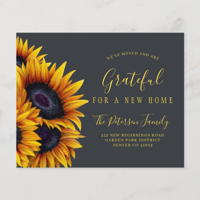 Neue Adresse für Sonnenblumen (Vorderseite)