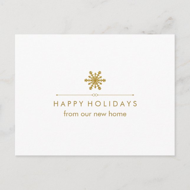 Neue Adresse für Weihnachten Glam Gold Snowflake (Vorderseite)