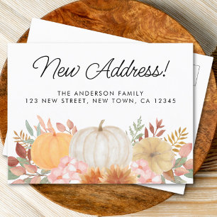 Neue Adresse Herbst-Umzugsankündigung Postkarte