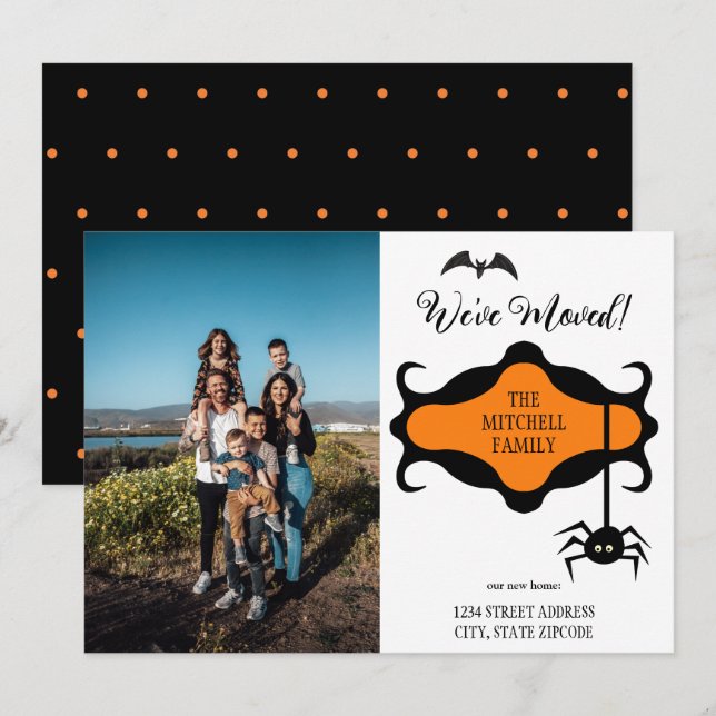Neue Adresse hinzufügen Foto Halloween wir bewegt Ankündigung (Vorne/Hinten)