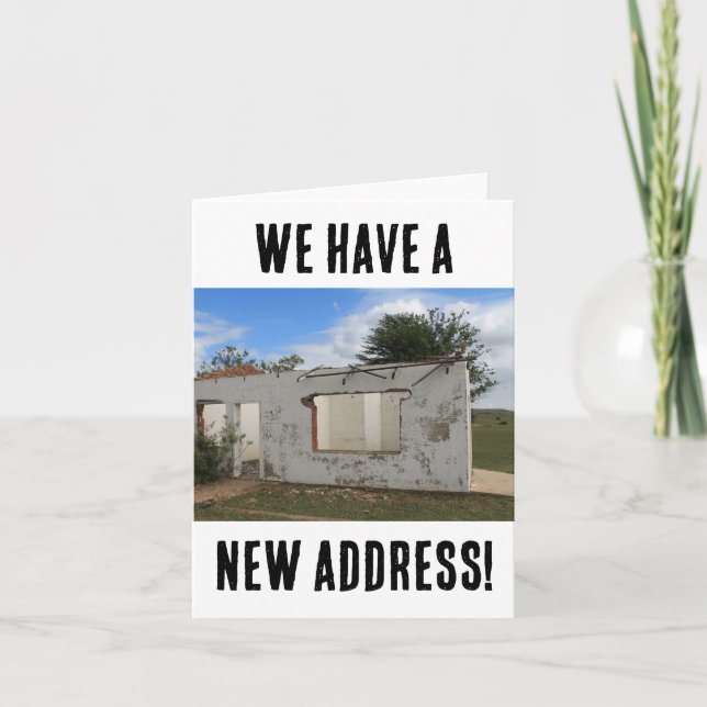 Neue Adresse lustig, die wir verschoben haben Karte (Vorderseite)