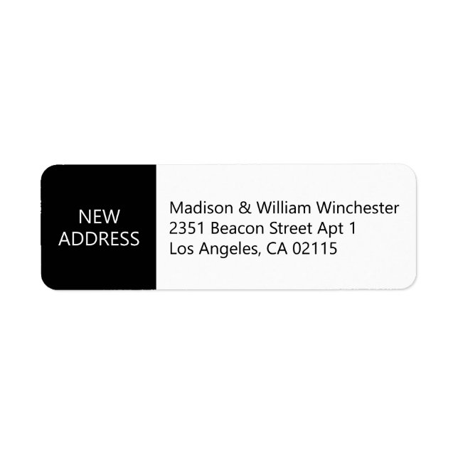 Neue Adresse moderne minimalistische Schwarz-weiße (Vorne)