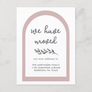 Neue Adresse Moderne Schrift mit einfacher Botanik Postkarte