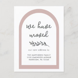 Neue Adresse Modernes Skript mit einfachem botanis Postkarte