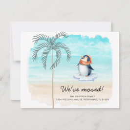 Neue Adresse Niedlich Pinguin Florida Beach Fun Mo Ankündigung