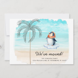 Neue Adresse Niedlich Pinguin Florida Beach Fun Mo Ankündigung