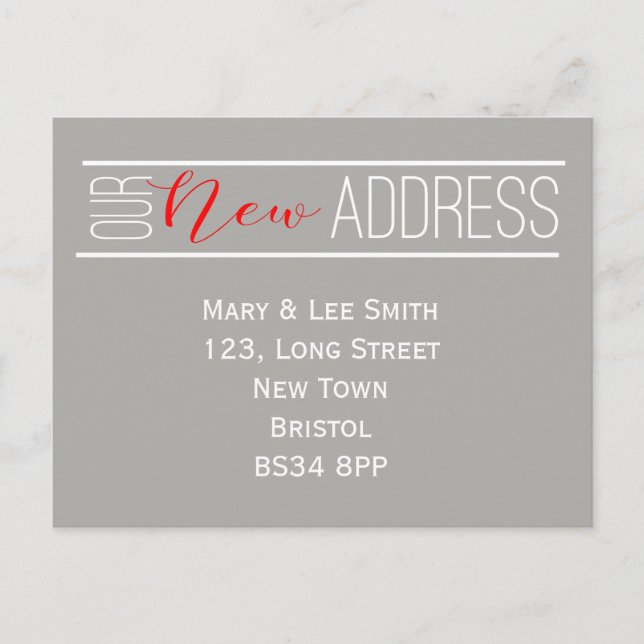 neue Adresse Postkarte (Vorderseite)