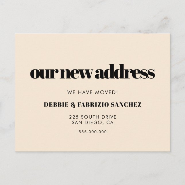 Neue Adresse Retro elegante bewegende Ankündigung Postkarte (Vorderseite)