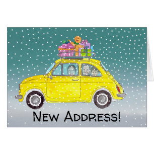 Neue Adresse Weihnachtswagen personalisierbare Fot