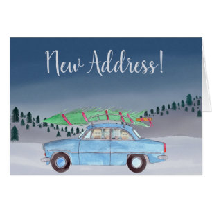 Neue Adresse Weihnachtswagen personalisierbare Fot