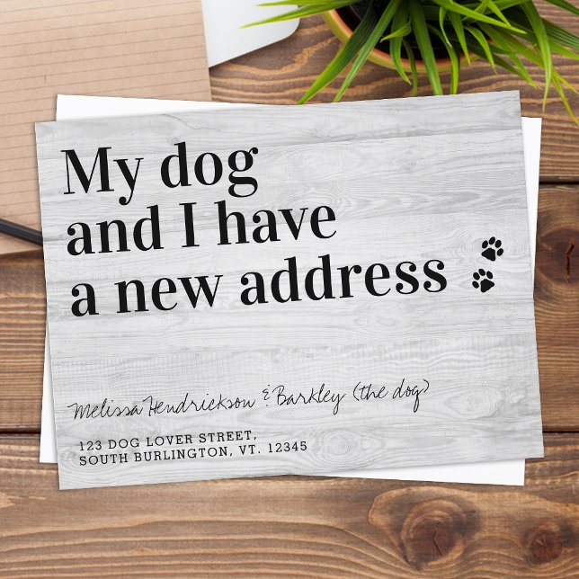 Neue Adresse Wir haben die Ankündigung "Hunde bewe Postkarte (Von Creator hochgeladen)