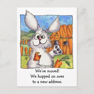Neue Adresse, zogen wir um! Kaninchen-Postkarte Ankündigungspostkarte