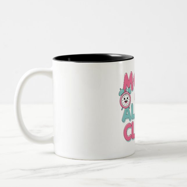 Neue Alarmuhr der Mama - Niedliches Babyangebot Zweifarbige Tasse (Links)