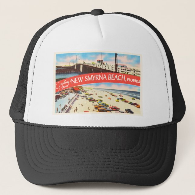 Neue alte Reise-Andenken Smyrna Strand-Floridas FL Truckerkappe (Vorderseite)