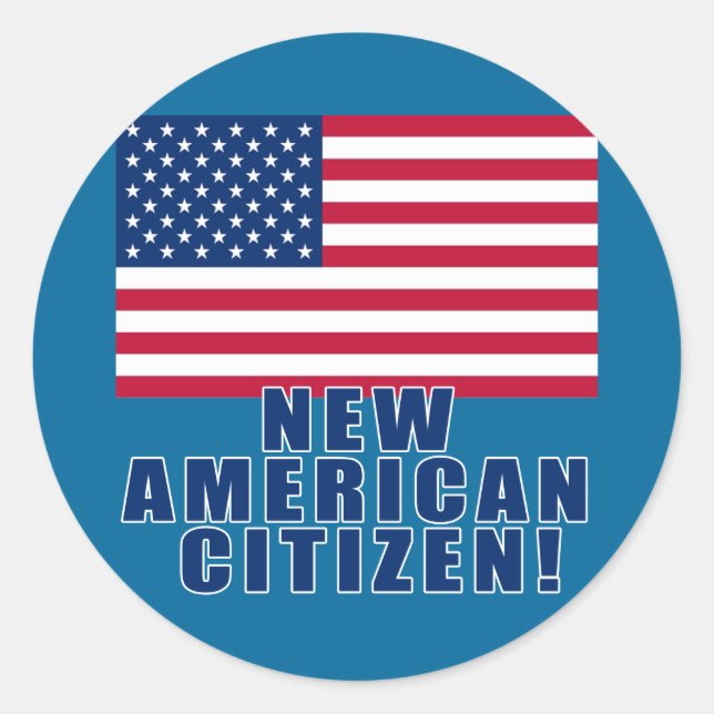 Neue amerikanische Bürger Geschenke und Tshirts Runder Aufkleber (Vorderseite)