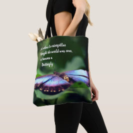 Neue Anfänge Schmetterling Inspiration Zitat Tasche