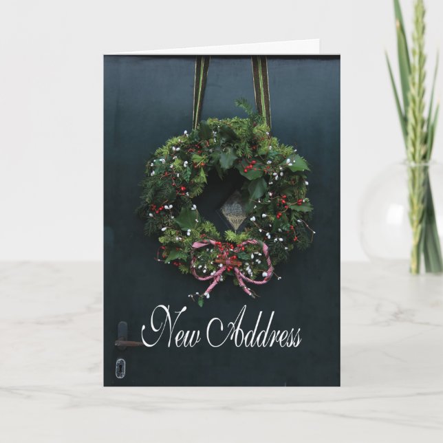 Neue Anschrift Weihnachtskarte Feiertagskarte (Vorderseite)