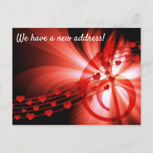 Neue Ansichtskarten mit musikalischem Thema Ankündigungspostkarte