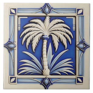 Neue Art Deco Stil Palm Keramik Tile. Fliese