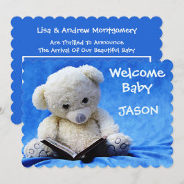 Neue Baby-Announccard, Blue, Niedlich Teddy Bear Einladung