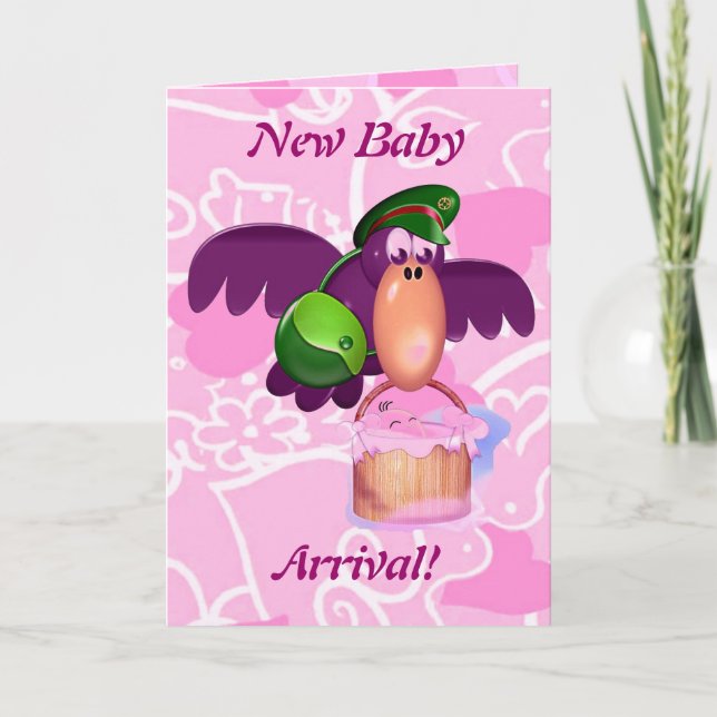 Neue Baby Anreisekarte Ankündigung (Vorderseite)