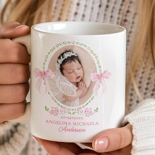 Neue Baby-Aquarell-Grandmillenial-Schleifen-Andenk Kaffeetasse