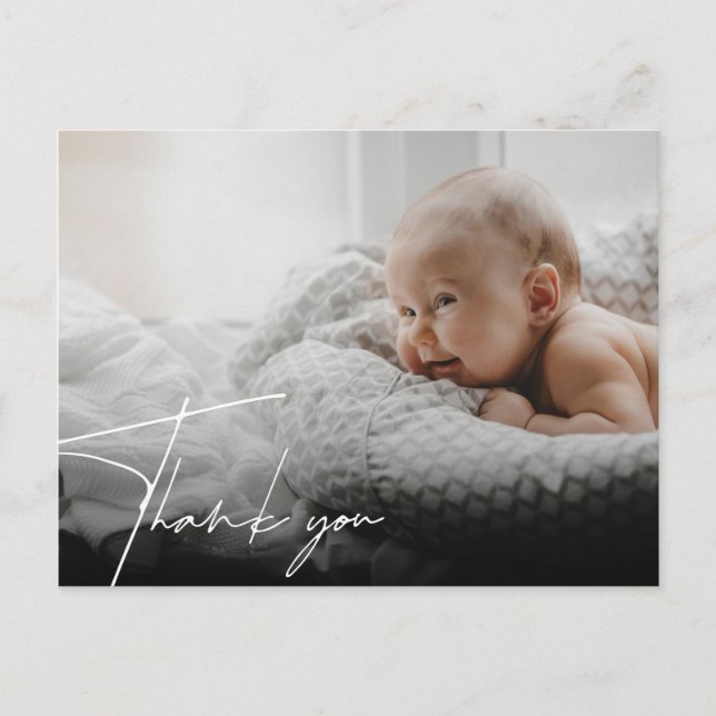 Neue Baby Birth Ankündigung Danke Postcard Postkarte (Vorderseite)