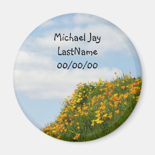Neue Baby Birth Magnete Name Geburtsdatum Poppies Magnet