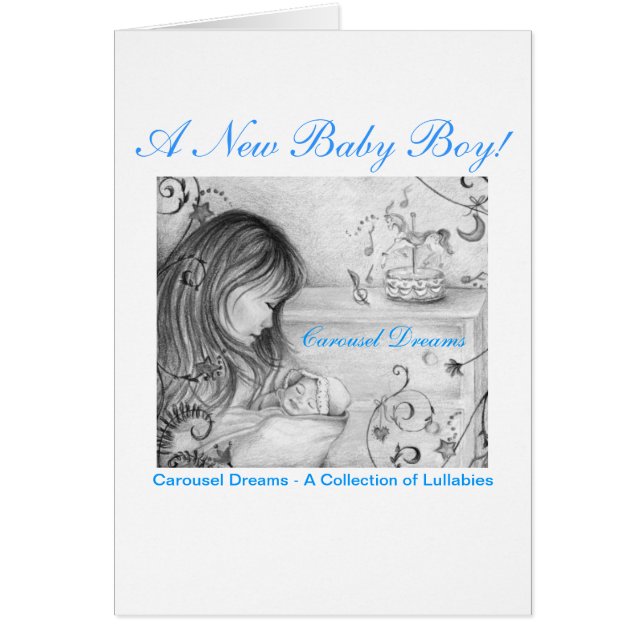 Neue Baby Boy Carousel Dreams Grußkarte (Vorne)