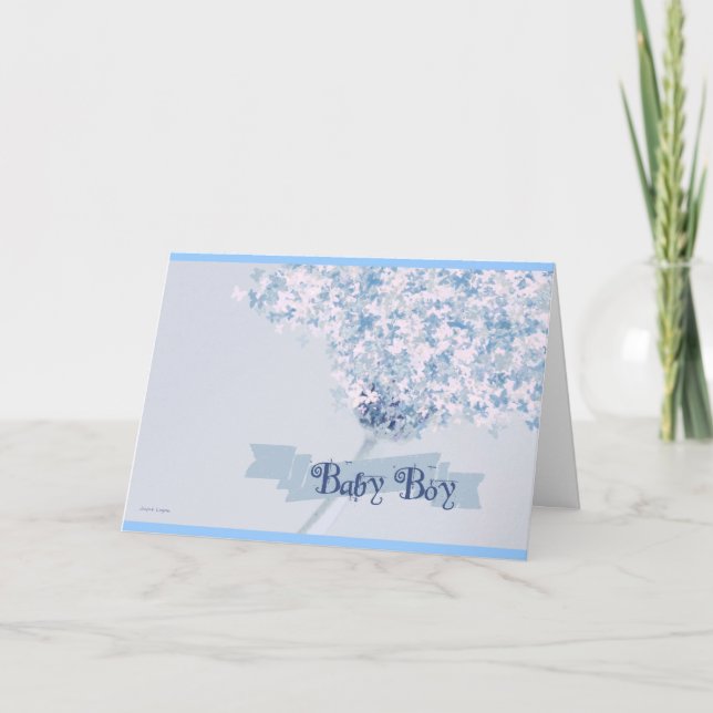 Neue Baby Boy Geschenkkarte ʚ ϊ ɞ Soft Butterflies Karte (Vorderseite)