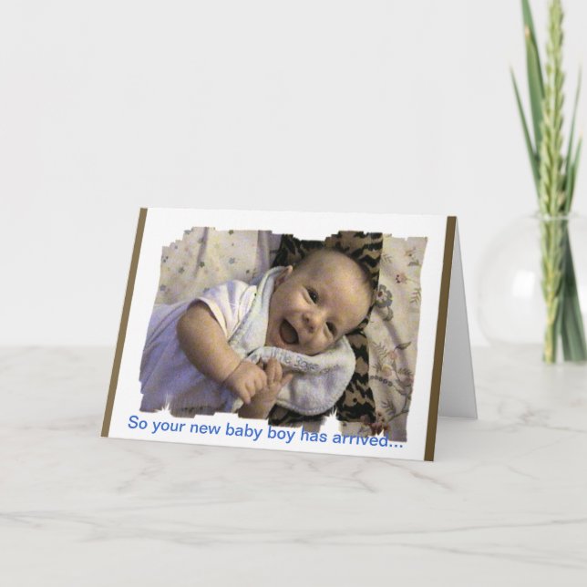 Neue Baby Boy Gratulations Card Karte (Vorderseite)