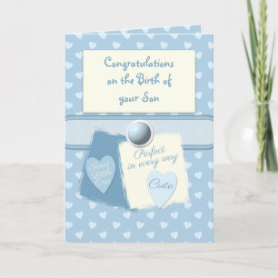 Neue Baby Boys gratuliert blau Karte