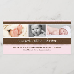 Neue Baby-Foto-Ankündigungskarte Ankündigung