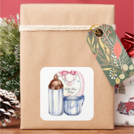 Neue Baby-Geschenksticker für Körbe oder Scrapbche Quadratischer Aufkleber