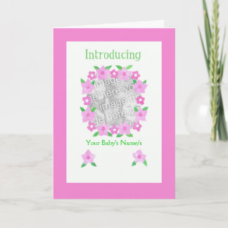 Neue Baby Girl Ankündigung Foto-Karte