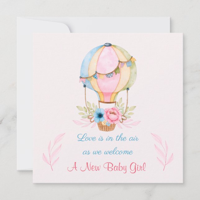 Neue Baby Girl Birth Ankündigung (Vorderseite)