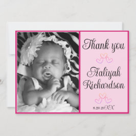 Neue Baby Girl Geburtsankündigung Dankeschön Karte