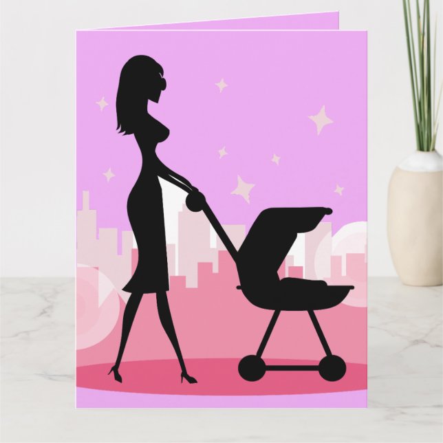 NEUE BABY-GRATULATIONS-PINKKARTE KARTE (Vorderseite)