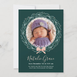 Neue Baby Holiday Birth Ankündigung Foto-Karte