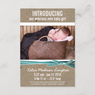 Neue Baby-Mitteilung mit großem Foto Ankündigung