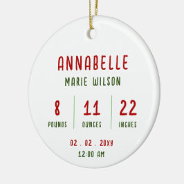 Neue Baby Personalisiert Foto Baby Infos Weihnacht Keramik Ornament