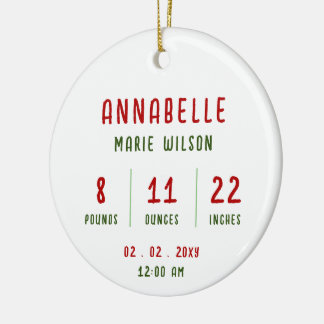 Neue Baby Personalisiert Foto Baby Infos Weihnacht Keramik Ornament