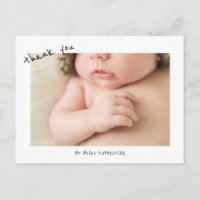 Neue Baby-Schriftart Süß Danke Foto-Postkarte