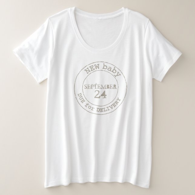 Neue Babyauslieferungspapiere Briefmarke Muttersch Große Größe T-Shirt (Design vorne)