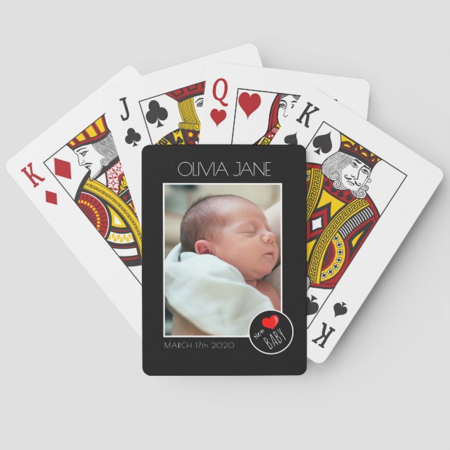 Neue Babyfotografie-Rahmen - Benutzerdefiniertes F Spielkarten (Rückseite)